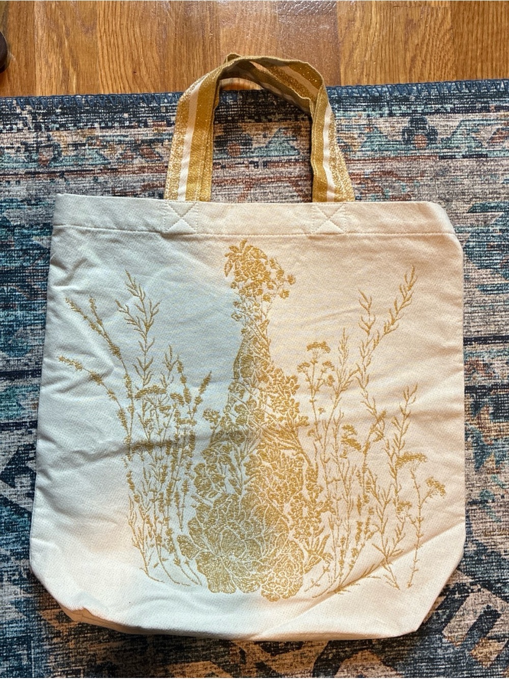 Christian Dior J’Adore natural and gold canvas tote bag - Picture 4 of 8